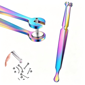 Pince de prélèvement robuste pour piercing corporel, avec prise ferme pour la manipulation de bijoux, outil professionnel pour le piercing du nez, des oreilles, des lèvres et du nombril - Product Image 1