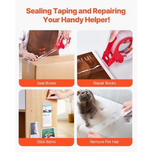 Dispenser per Nastro Adesivo Trasparente da 3 Pollici, 6 Rotoli, 1,88 Pollici x 65 Iarde, Nastro per Imballaggio Resistente da 2,7 Mil - Product Image 4