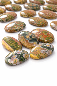 Piedra Preciosa Suelta de Jaspe Oceánico Natural Certificada por IGI de Grado AAA de Calidad Premium, Corte Ovalado Cabochón, para la Elaboración de Joyas - Product Image 3