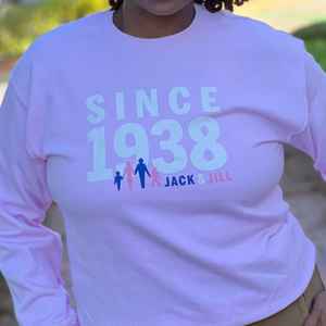 Sweat-shirt à col rond Jack and Jill rose avec motif graphique depuis 1938 pour hommes et femmes, vêtement décontracté à manches longues - Product Image 6