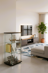 Vitrine moderne en verre trempé à LED pour objets de collection et modèles, meubles de maison, salon et bar à domicile - Product Image 2