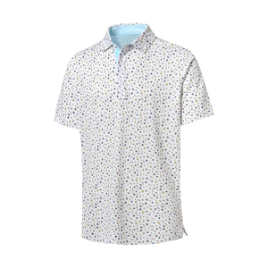 Polo de manga corta para hombre con estampado de flamencos y hojas de palma, corte regular, estilo vacacional, tejido transpirable. - Product Image 3