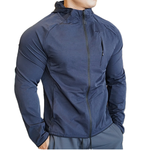 Men's Slim Fit Training Jacket Athletic Running Hoodie Windbreaker Quick <b>Dry</b> Gym Fitness Sports <b>Coat</b> with Pockets Custom Logo - Product Image 3
