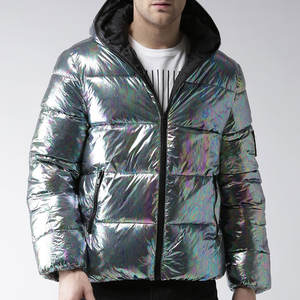 Chaqueta Acolchada Brillante para Hombre, Nueva Colección de Invierno, Cortavientos, Gruesa, Negra, con Capucha, para Hombre - Product Image 1