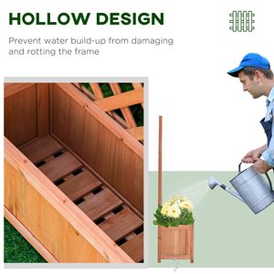 28\" X 11\" X 46\" Classic Wooden Raised Garden Bed with <b>Trellis</b> Brown Pack for Hotels for Wall <b>Flower</b> Pot Drainage Designed - Product Image 6