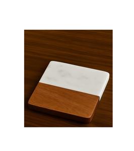 Juego de posavasos de madera y mármol con acabado liso y diseño elegante para mesas de café, superficies de comedor y decoración de espacios de oficina. - Product Image 6