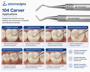 Instrument dentaire 104 Carver en acier inoxydable pour la sculpture, le façonnage et le contournement des composites OEM Zetomed Pro - Product Image 2