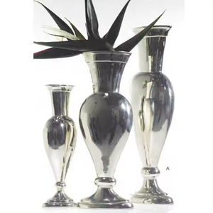 Nouveau vase à fleurs décoratif en métal argenté brillant pour la décoration de la table du salon à la maison, vases à fleurs en métal personnalisés - Product Image 5