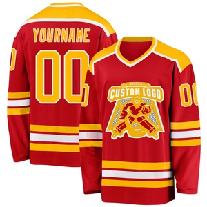 Maillot de hockey orange et blanc de qualité supérieure, personnalisé, directement de l'industrie, le plus vendu en gros - Product Image 4