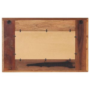 Espejo de pared mediano de madera recuperada con tonos marrones variados y construcción sólida - Product Image 3