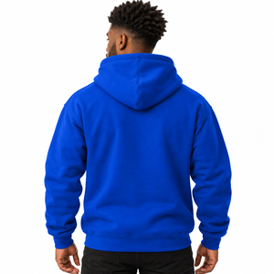 Sweat à capuche pour homme bleu royal avec motif de lettres grecques blanches, capuche à cordon, poche kangourou, manches longues, décontracté, hiver - Product Image 2