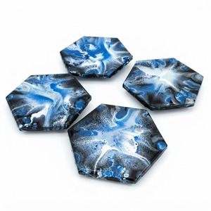 Galaxy Resin Coaster Set Handmade Epoxy Nebula Drink Cup Mat Custom Hexagon Square <b>Round</b> Table <b>Placemat</b> For Home Bar Decor Gift - Product Image 2