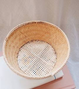 Cesta de Bambú Tejida a Mano, Caja Redonda de Almacenamiento, Accesorios para el Hogar, Organizadores, Juego de Baño Grande, Cesto de Ropa Tejido - Product Image 2