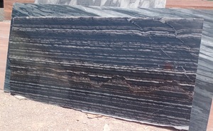Grande dalle de grès noir moderne à surface flammée pour applications murales et de sol extérieures/intérieures, exportée du Gujarat, Inde - Product Image 3