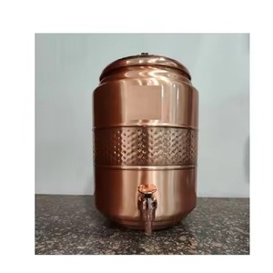 Stylish <b>Copper</b> Water Dispenser Multipurpose Water Storage Container with Tap Suitable for Kitchen Dining <b>Table</b> and Event Hosting - Product Image 1