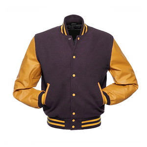 Veste universitaire en laine de qualité supérieure avec col montant, design patchwork, imperméable et antibactérienne, vente en gros, personnalisable, unisexe - Product Image 3