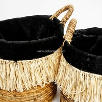 Lot de 2 paniers banane en osier naturel coloré, design circulaire moderne, écoresponsable, pour rangement domestique et aliments pour bébé