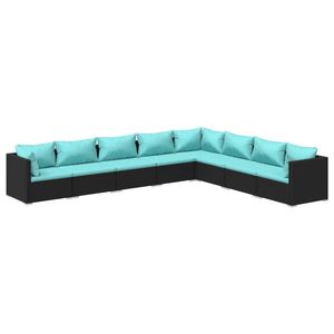 Grande Set Lounge Modulare da Giardino in Rattan PE Nero, Arredamento Modulare Premium per Esterni - Product Image 2