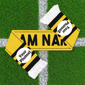 Bufanda de acrílico cuadrada ligera de buena calidad para adultos, color amarillo, bufanda de fútbol para jóvenes. - Product Image 3