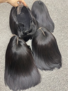 Virgin Human Hair <b>Wigs</b> Natural Black Vietnamese Hair Super Double Drawn HD Lace Transparent Base Average Size - Product Image 6