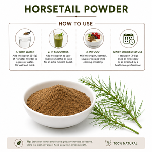 Proveedor Mayorista de Polvo de Cola de Caballo 100% Natural y Puro de Grado Cosmético, Polvo de Equisetum arvense para la Salud de la Piel y el Cabello - Product Image 4