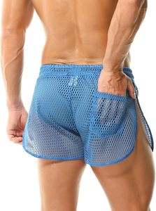 Shorts de basket-ball en mesh pour hommes, séchage rapide, respirants, entraînement sportif, taille mi-haute élastique, shorts en mesh transparent, vêtements de sport - Product Image 2