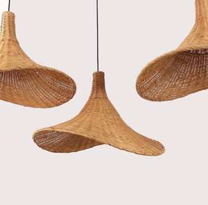 Lámpara Colgante de Mimbre Tejida a Mano Estilo Bohemio, Pantalla de Lámpara Boho Hecha a Mano para Decoración de Interiores de Hogar, Cafetería o Restaurante - Product Image 6