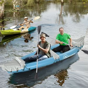 Kayak Inflable K2 Azul para 2 Personas, Bote Inflable Portátil con Remos de Aluminio, Kit de Reparación Incluido - Product Image 2