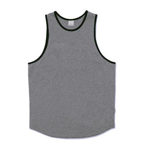 Camiseta sin mangas para gimnasio para hombre, top de tirantes con contraste de colores de secado rápido, chaleco de entrenamiento con dobladillo curvo, camiseta interior de fitness, ropa deportiva de entrenamiento - Product Image 6