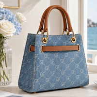 Nouveau Sac à Main en Jean Tendance 2026 pour Femme – Sac Bandoulière Structuré avec Poignée et Détail Anneau Doré, Motif Élégant