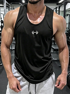 Débardeur Homme Professionnel Nouvelle Qualité Séchage Rapide Imprimé Haltères Respirant Sans Manches pour Entraînement et Fitness - Product Image 4