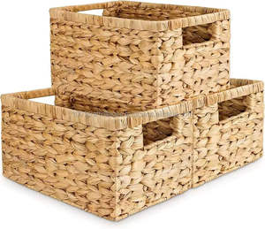 Organisateur de rangement en jacinthe d'eau, panier de rangement tissé à la main avec poignées, fabricant en gros, fournisseur du Vietnam - Product Image 6