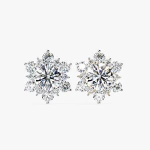 Pendientes de Oro Sólido de 14K con Diamantes Cultivados en Laboratorio de 0.66ct en Forma de Copo de Nieve, para Regalo de Boda, Aniversario o Fiesta para Mujer - Product Image 2