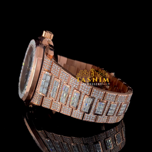 Montre de sport carrée pour homme en acier inoxydable avec verre, entièrement sertie de diamants Moissanite VVS, mouvement à quartz, style affaires et mode - Product Image 4