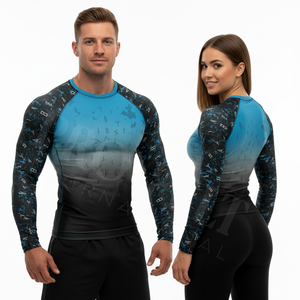 Chemise de compression à manches longues avec broderie 3D personnalisée, séchage rapide, qualité supérieure, rashguard de course, haute élasticité - Product Image 3