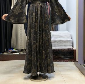 Best 2026 Wholesale Umbrella Abaya Stone Work Handmade Sequined Arabic Dubai Style Full Flare Nida Fabric Evening Party Dress - Product Image 2