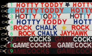 Custom Embroidered Vintage Hook Waterproof Portable Beaded Sweet Slogan <b>Adjustable</b> Text Shoulder <b>Strap</b> Personalised Team Name - Product Image 2