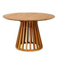 Modernes Chinesisches Nachhaltiges Teakholz Esszimmer-Möbelset 140cm Rundes Design für Zuhause, Küche und Restaurant