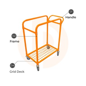Dup_LP0161 Factory Direct Order Four-<b>Wheel</b> Industrial Mesh Picking <b>Trolley</b> with 500kg Load Capacity - Product Image 3