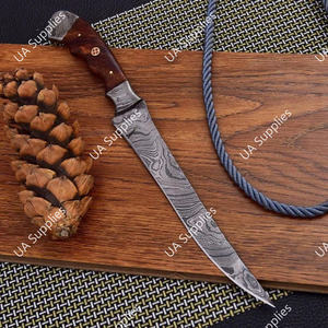 Cuchillo de Filetear de Acero de Damasco Forjado a Mano de Calidad Superior con Espiga Completa - 7 Pulgadas, Mango de Madera de Palisandro, Ecológico, Duradero y Ajustable - Product Image 2