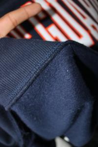 NAVY BLUE <b>Mock</b> <b>Neck</b> Sweatshirt 100% WHITE Applique Embroidery wide <b>neck</b> Sweatshirt Finer Threads - Product Image 5