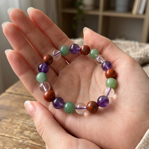 สร้อยข้อมือหินคริสตัลหลายชนิดคุณภาพสูงสำหรับบำบัดด้วยเรกิ เครื่องประดับแฟชั่นเสริมพลังงาน เหมาะสำหรับการทำสมาธิ ของขวัญสำหรับทุกเพศ - Product Image 6