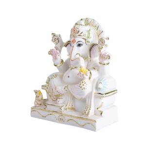 Sculptures artistiques en marbre pur du Dieu Ganesha, fabriquées en Inde, pour les intérieurs modernes, contemporains et luxueux, disponibles à la vente. - Product Image 2
