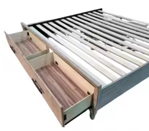 Lit King ou Queen de haute qualité avec rangement inférieur 2 tiroirs Fabriqué au Vietnam Design moderne en bois massif Meilleur prix de qualité OEM - Product Image 3