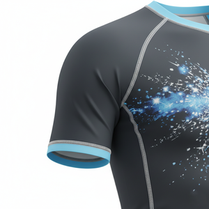 T-shirt de compression à manches courtes premium, sublimé, respirant, coutures renforcées, tissu durable, pour MMA, BJJ, surf. - Product Image 5