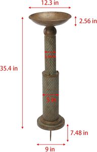 Bebedero para Pájaros de Metal de Primera Calidad con Diseño Elegante para Jardín, Patio y Comodidad para Beber Agua - Product Image 3