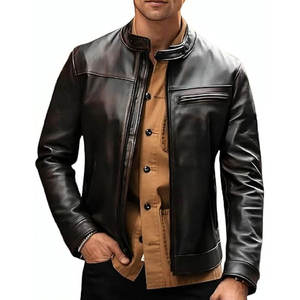 Blouson de motard homme style vintage sur mesure de qualité supérieure 2026 avec coupe ajustée pour la moto et la mode urbaine - Product Image 1