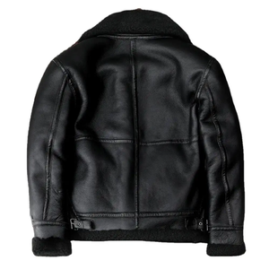 Chaqueta de Cuero Genuino Negra para Mujer MOON WEARS 2026, con Forro de Algodón, Transpirable y Resistente al Viento para Invierno - Product Image 2