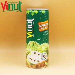 Goût original 250ml pour VINUT Boîte de conserve Jus de corossol Échantillon gratuit Étiquette de conception Jus de fruits chauds Répertoire des fournisseurs - Product Image 1