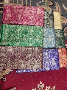 Tela de Seda Brocada Jacquard de Primera Calidad, Ecológica, Resistente a las Arrugas, para Saree, Lehenga, Kurti, Vestidos de Novia, Ropa Étnica - Product Image 5